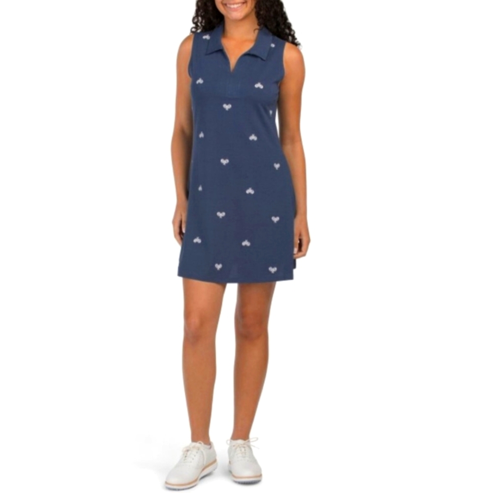 SIGRID OLSEN Golf/Tennis/ Pickleball Embroidered Sleeveless Dress Navy